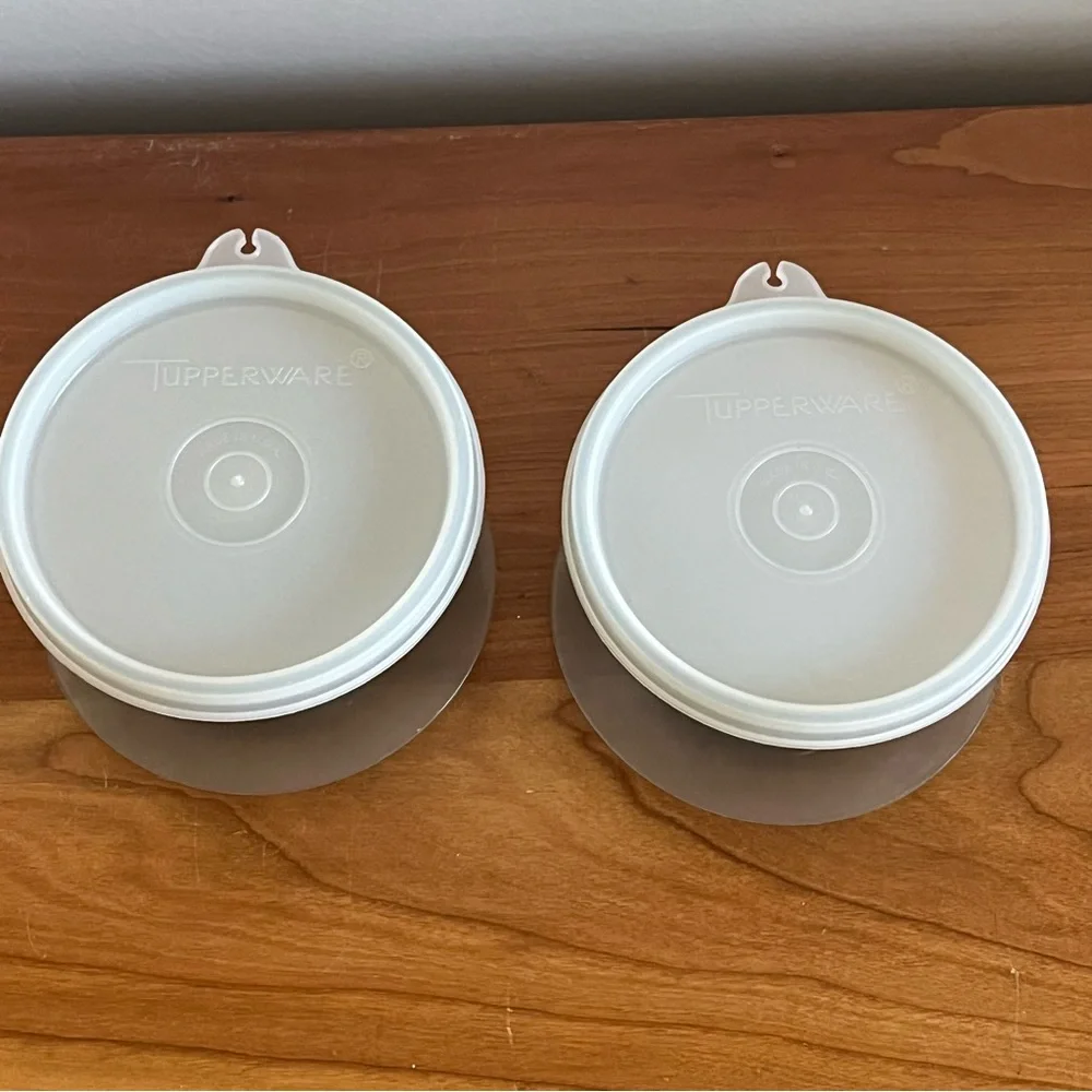 2 Vintage Tupperware Pudding‎ Parfait Jello Dessert Cups/Lids 754-25 Very Good